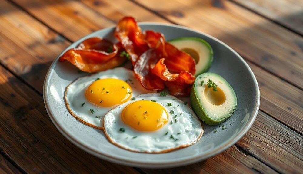 keto breakfast egg bacon ratio