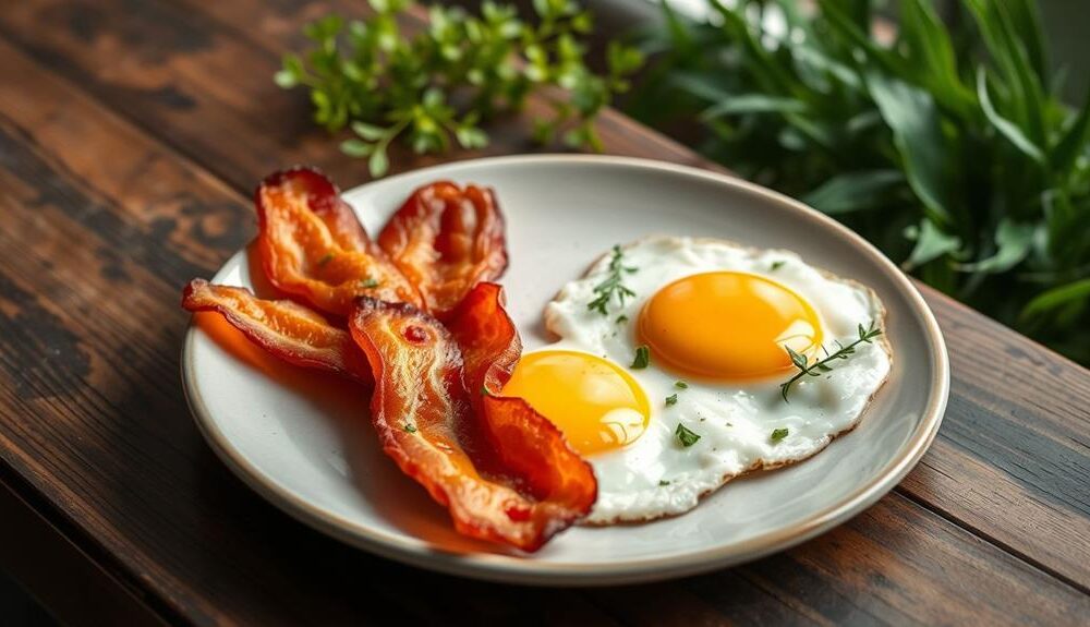 keto friendly bacon and eggs