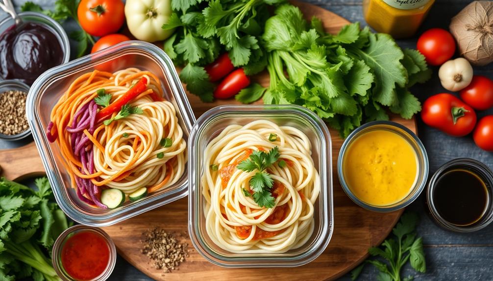 keto noodles meal preparation