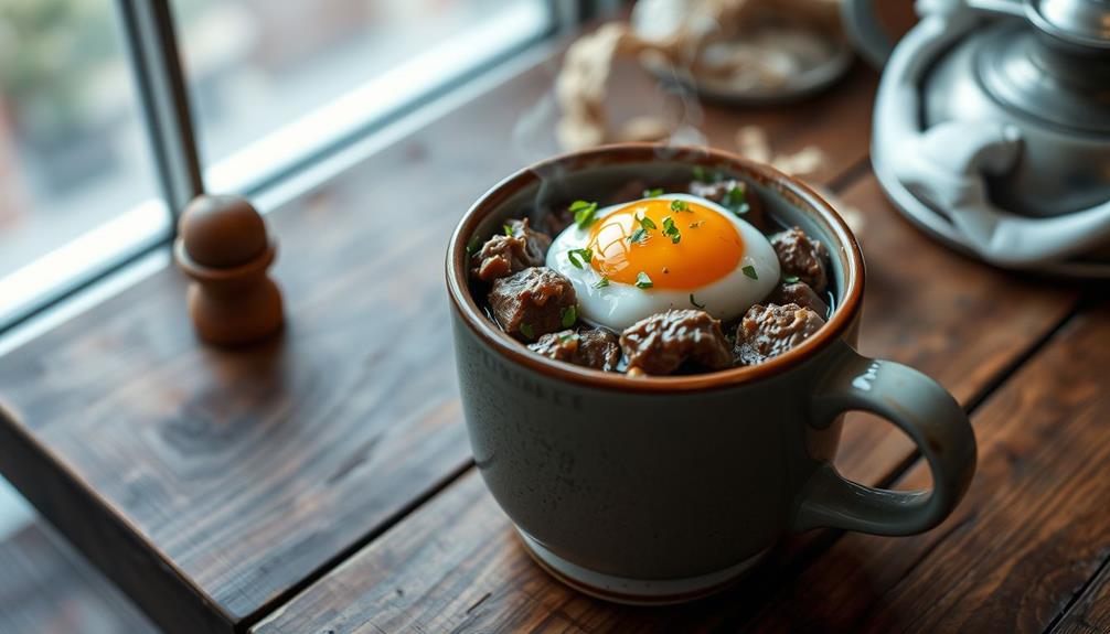 quick beef egg mug