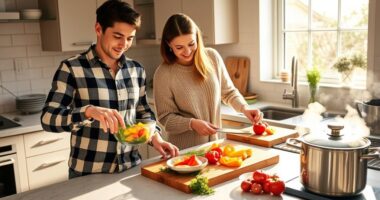 sharing cooking responsibilities together