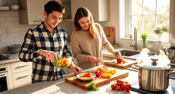 sharing cooking responsibilities together