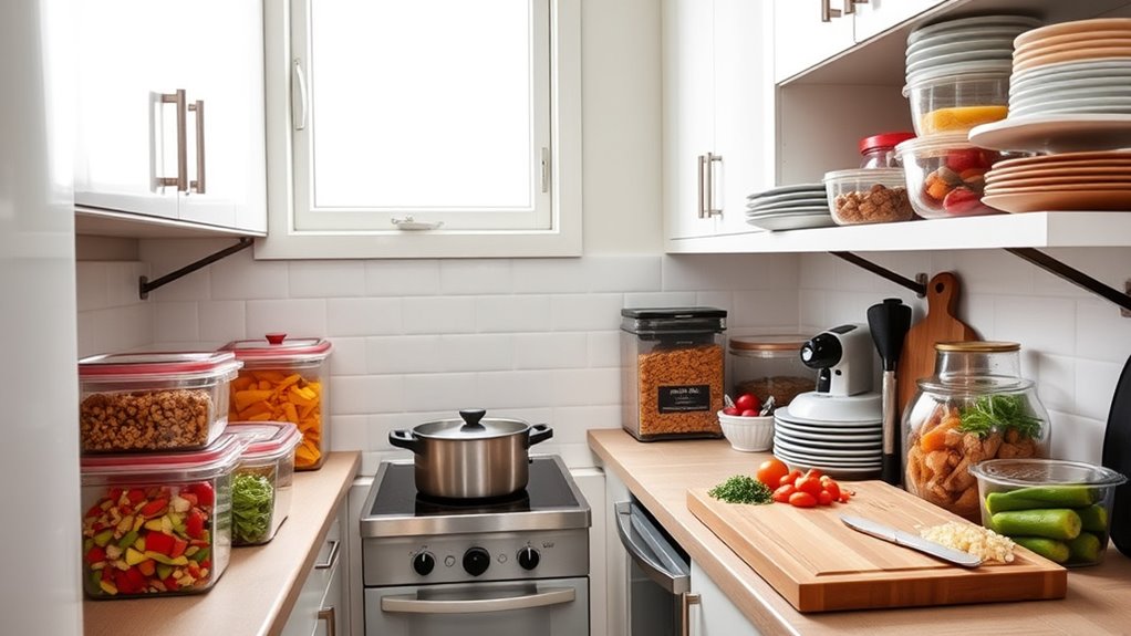 small kitchen meal prep