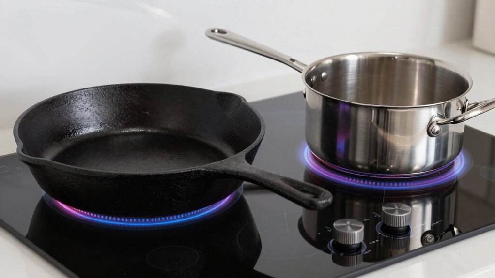 magnetic induction heats cookware