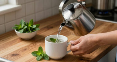 Peppermint tea before bed