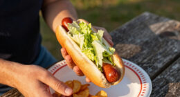 hot dogs with vinegared iceberg and potato chips