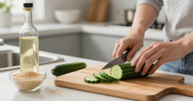 Cucumber Salad With Sesame And Rice Vinegar