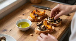 Autumn Bruschette: Mushroom, Squash, And New-Oil Toasts