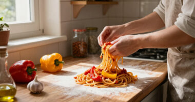 Pici In Salsa Di Peperoni Crudi